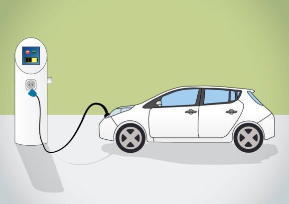 Electric Car Charging Vector Graphic: Modern Branding Essentials