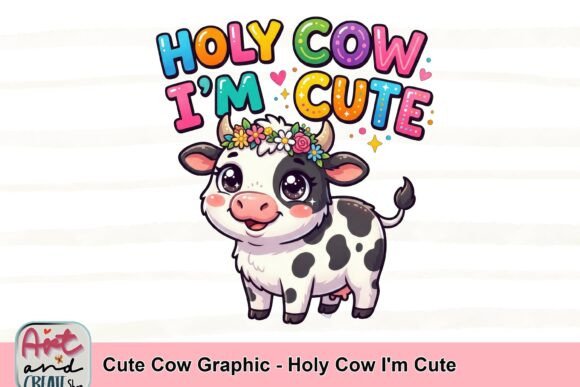 Holy Cow I'm Cute: A Whimsical Graphic for Playful Designs