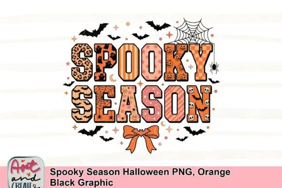 Spooky Season Halloween PNG: The Ultimate Orange & Black Graphic