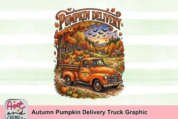 The Autumn Pumpkin Delivery Truck Graphic: Capturing Fall's Cozy Nostalgia