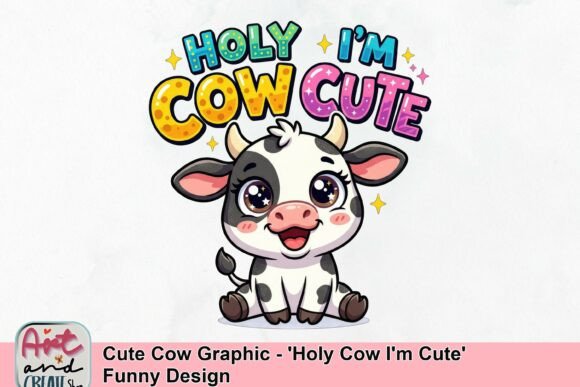 Unleash the Charm: The 'Holy Cow I'm Cute' Design for Creative Projects
